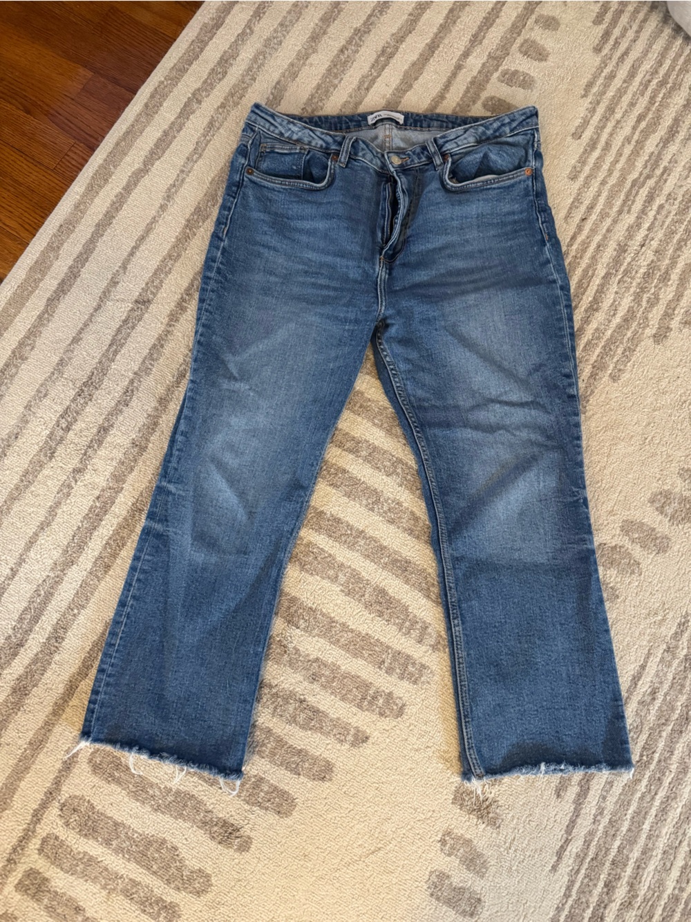 Zara Blue Jeans with Raw Hem
